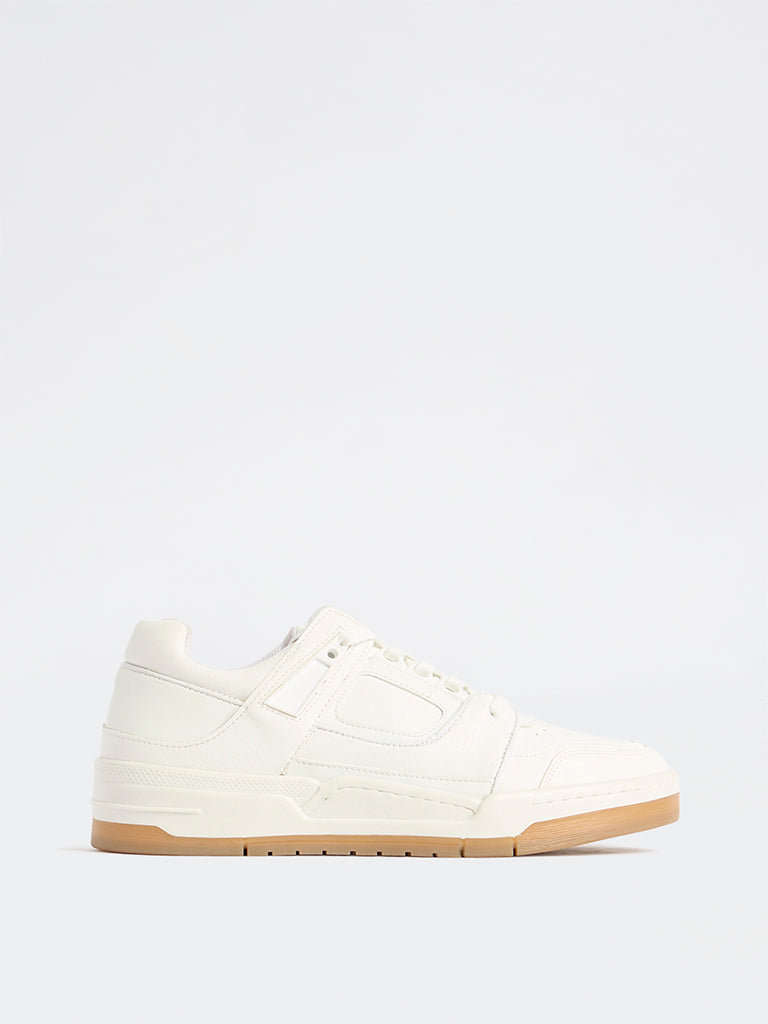 SOLEPLAY White Perforated Lace-Up Sneakers