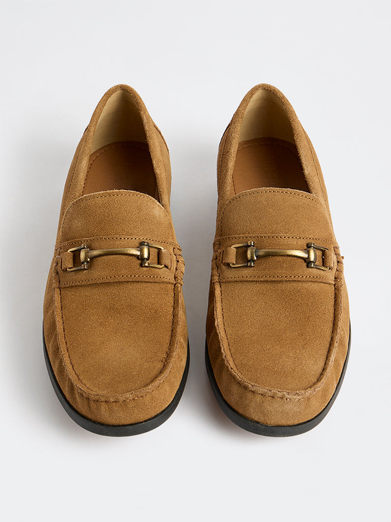 SOLEPLAY Brown Horsebit Suede Loafers