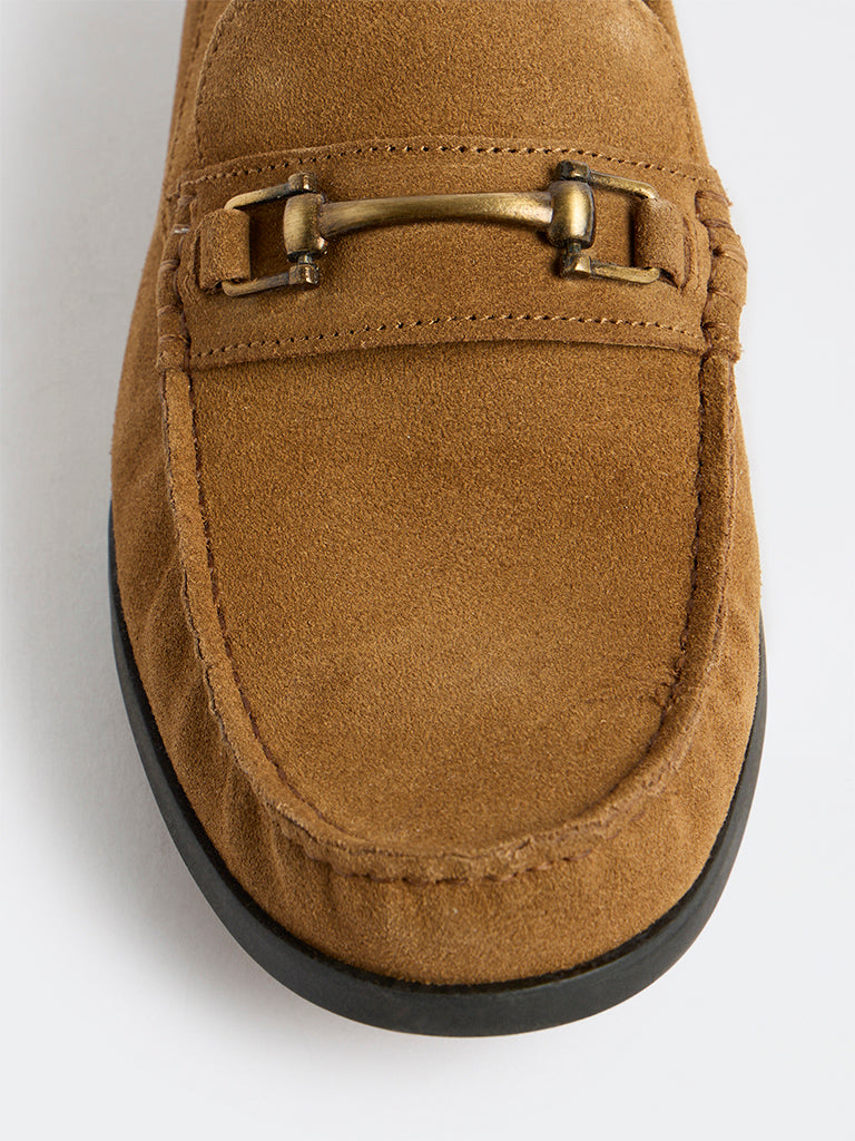 SOLEPLAY Brown Horsebit Suede Loafers