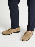 SOLEPLAY Taupe Suede Penny Loafers