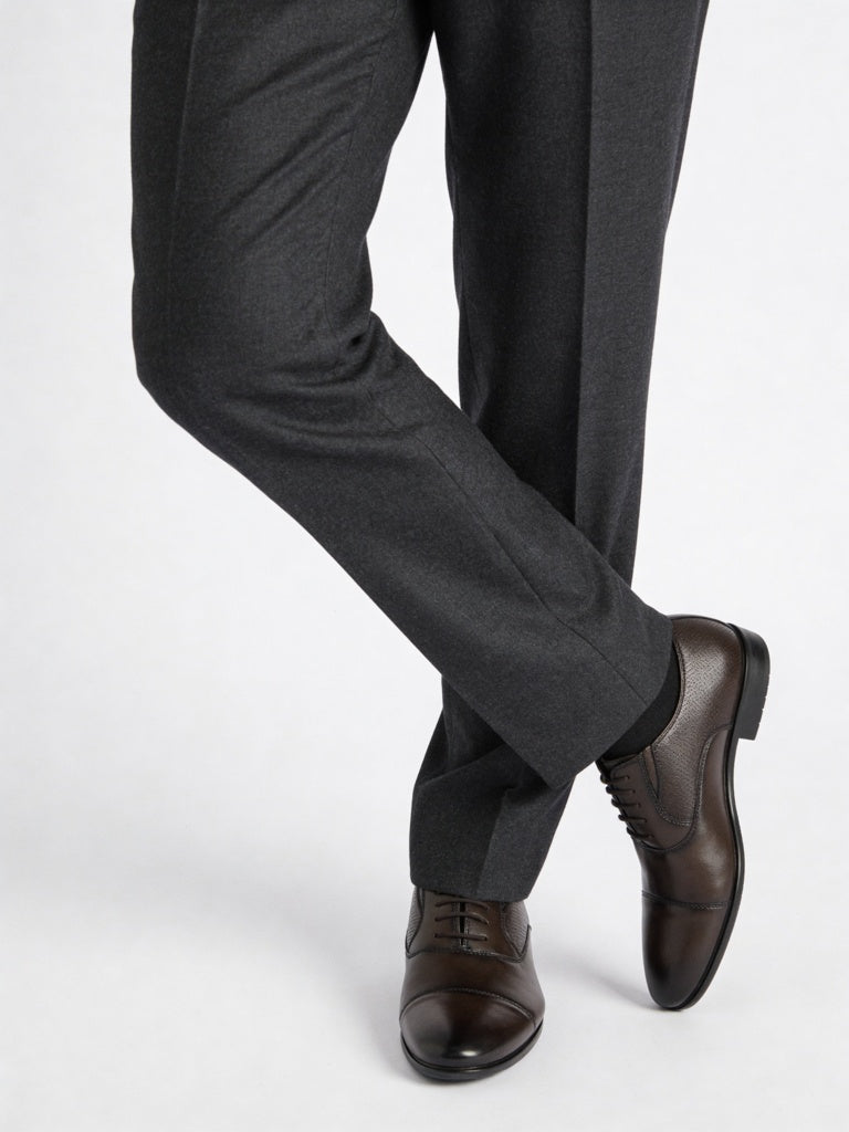 SOLEPLAY Brown Textured Oxford Shoes