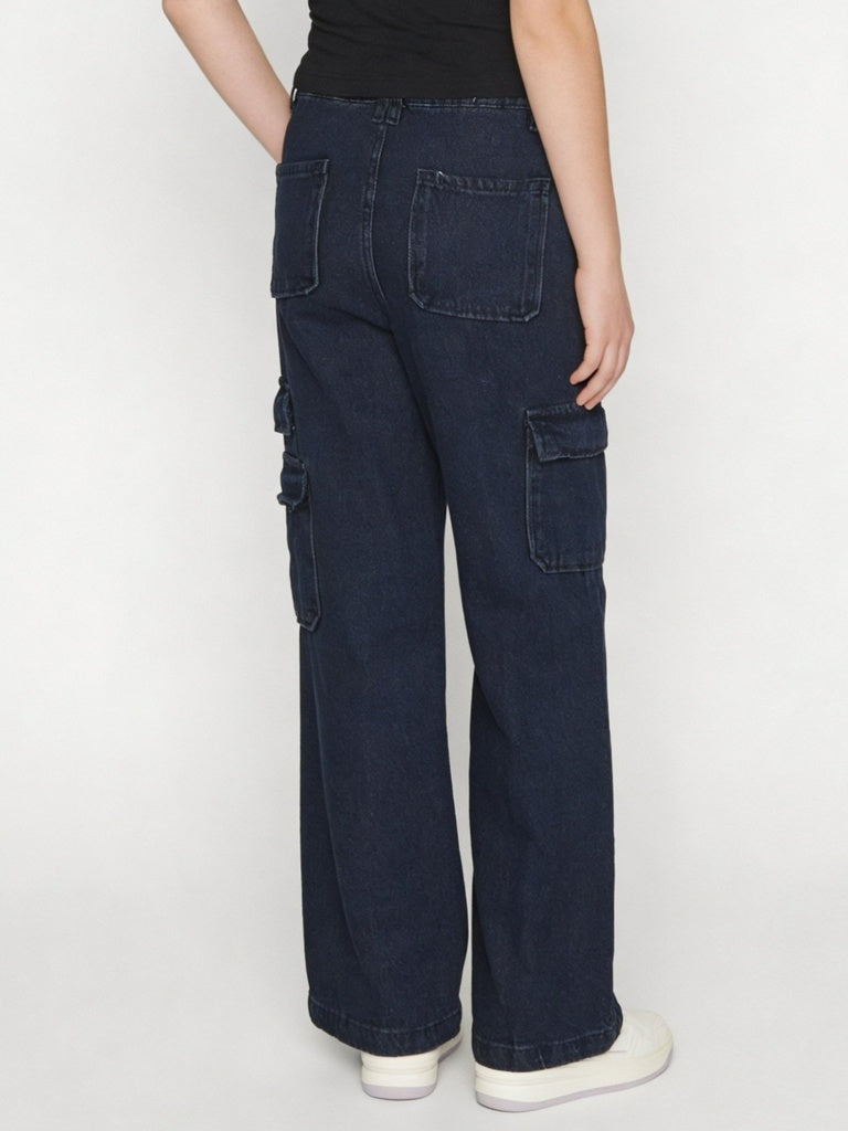 Girls Blue Cargo Pocket Jeans