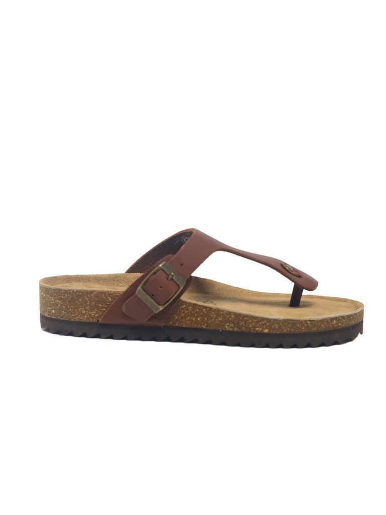 SOLEPLAY Brown Buckle-Detailed Thong Strap Sandals