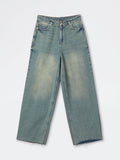Nuon Blue Faded Relaxed-Fit High-Rise Jeans
