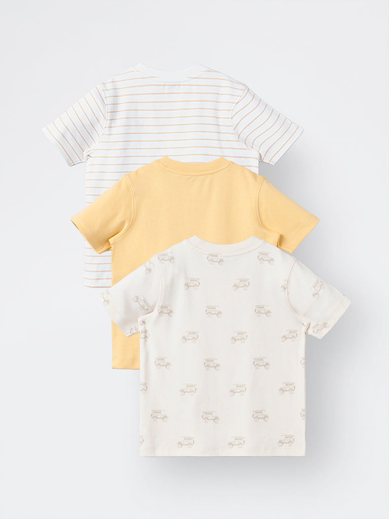 3-Pack HOP Kids Boys Multicolour Printed Cotton T-Shirt - Exclusive