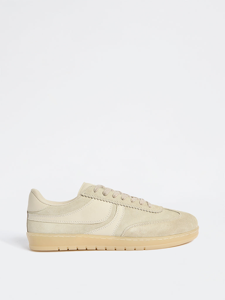 SOLEPLAY Taupe Suede Lace-Up Sneakers