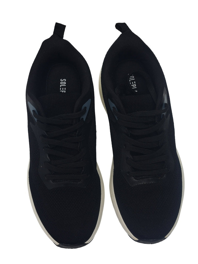 SOLEPLAY Black Knit-Textured Sneakers