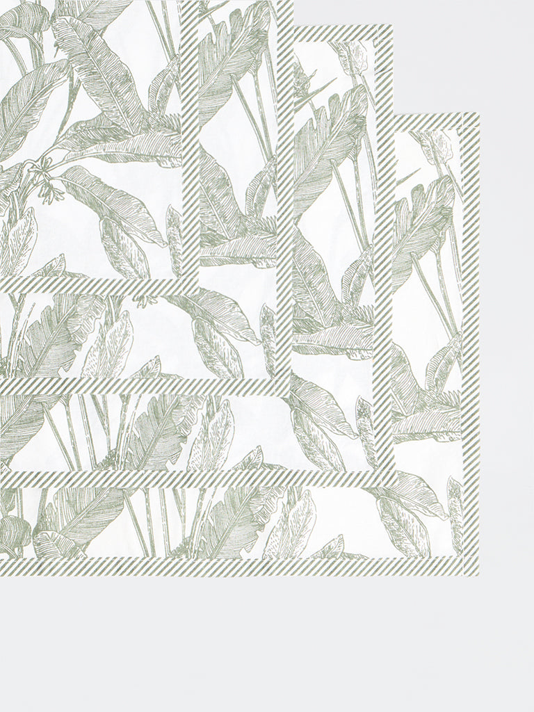 Westside Home Green Botanical Printed Placemat Set