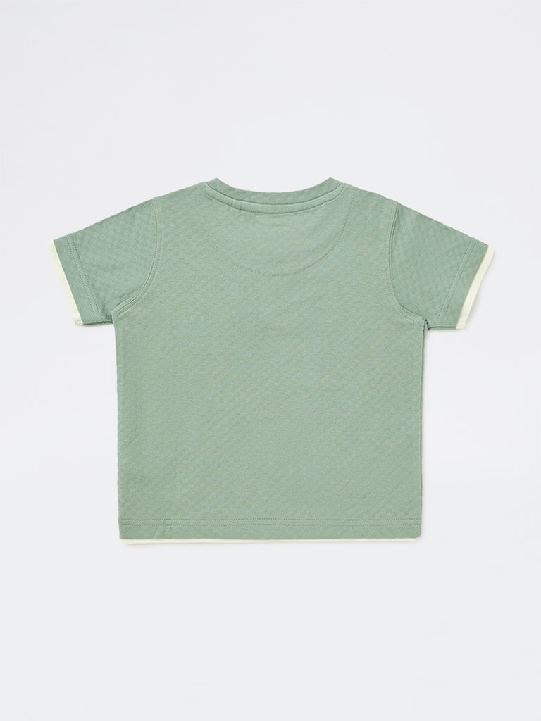 HOP Kids Boys Sage Textured Cotton T-Shirt