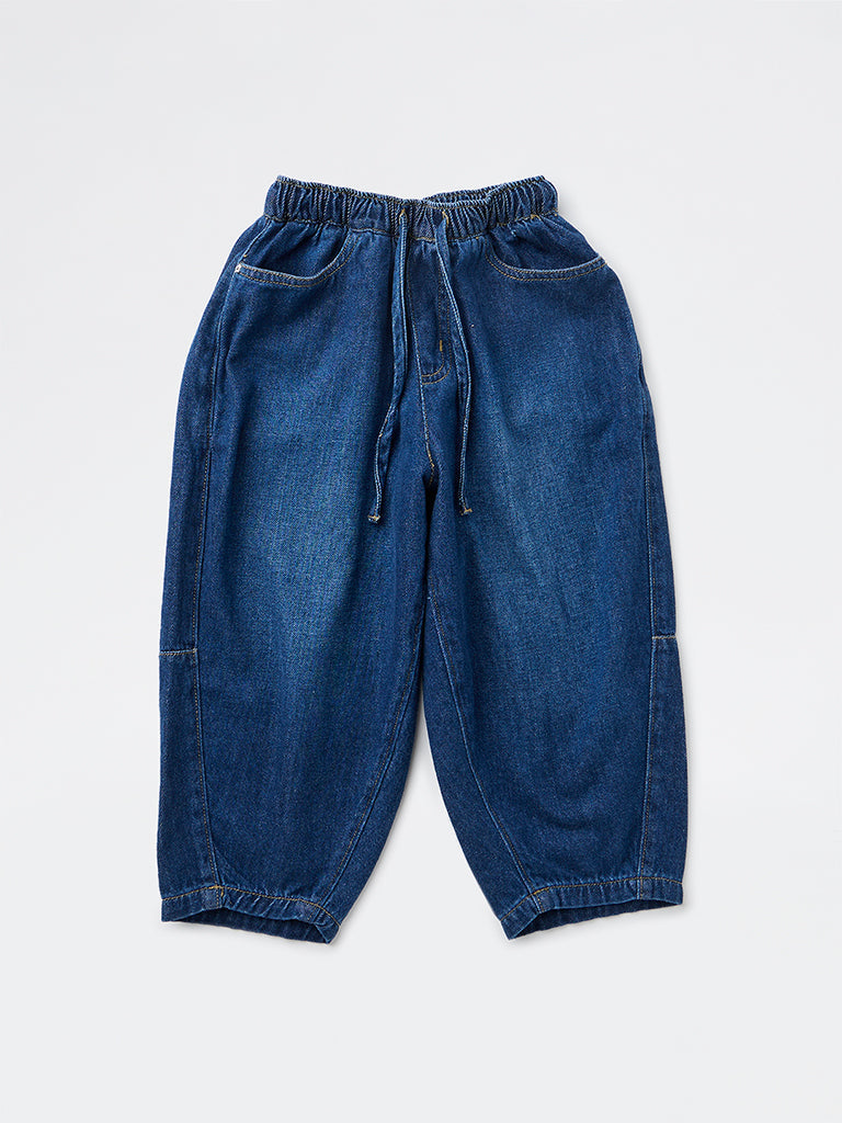 HOP Kids Girls Blue Washed Relaxed-Fit High-Rise Jeans