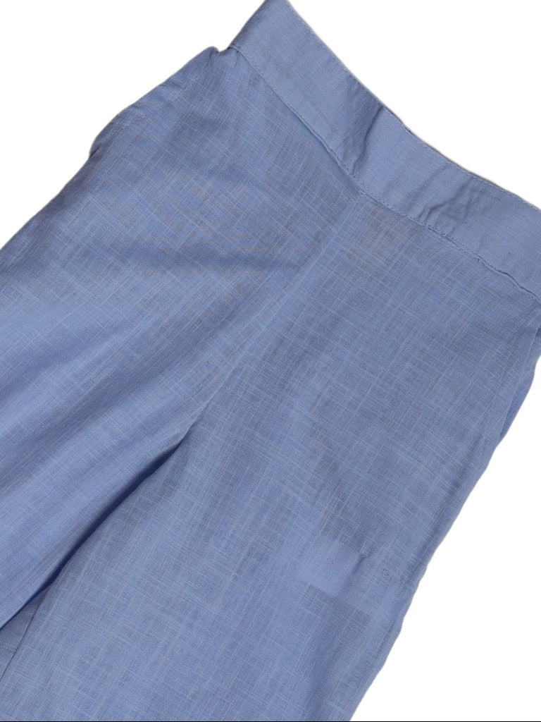Utsa Kids Girls Blue Wide-Leg Cotton Culotte Pants - (2-8 yrs)