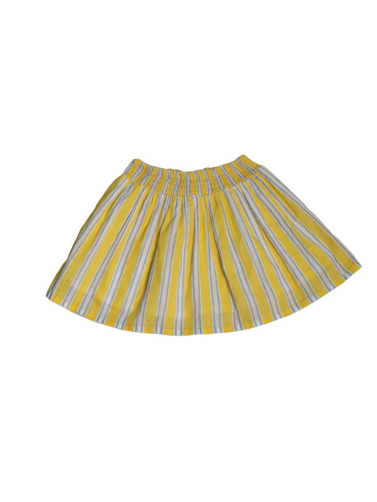 Utsa Kids Girls Yellow Striped Cotton Flared Skirt - (2-8 yrs)