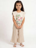 Utsa Kids Girls Off-White Embroidered Cotton-Blend Top - (2-8 yrs)