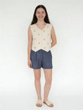 Utsa Kids Girls White Embroidered Cotton-Blend Waistcoat - (8-14 yrs)