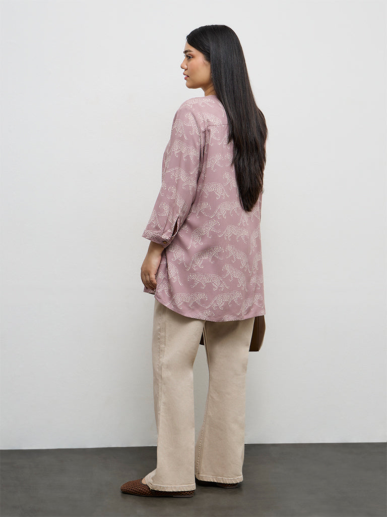 Diza Mauve Animal Printed Tunic