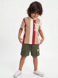 HOP Kids Boys Multicolour Striped Cotton T-Shirt
