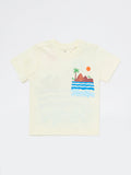 HOP Kids Boys Off-White Scenic-Printed Cotton T-Shirt
