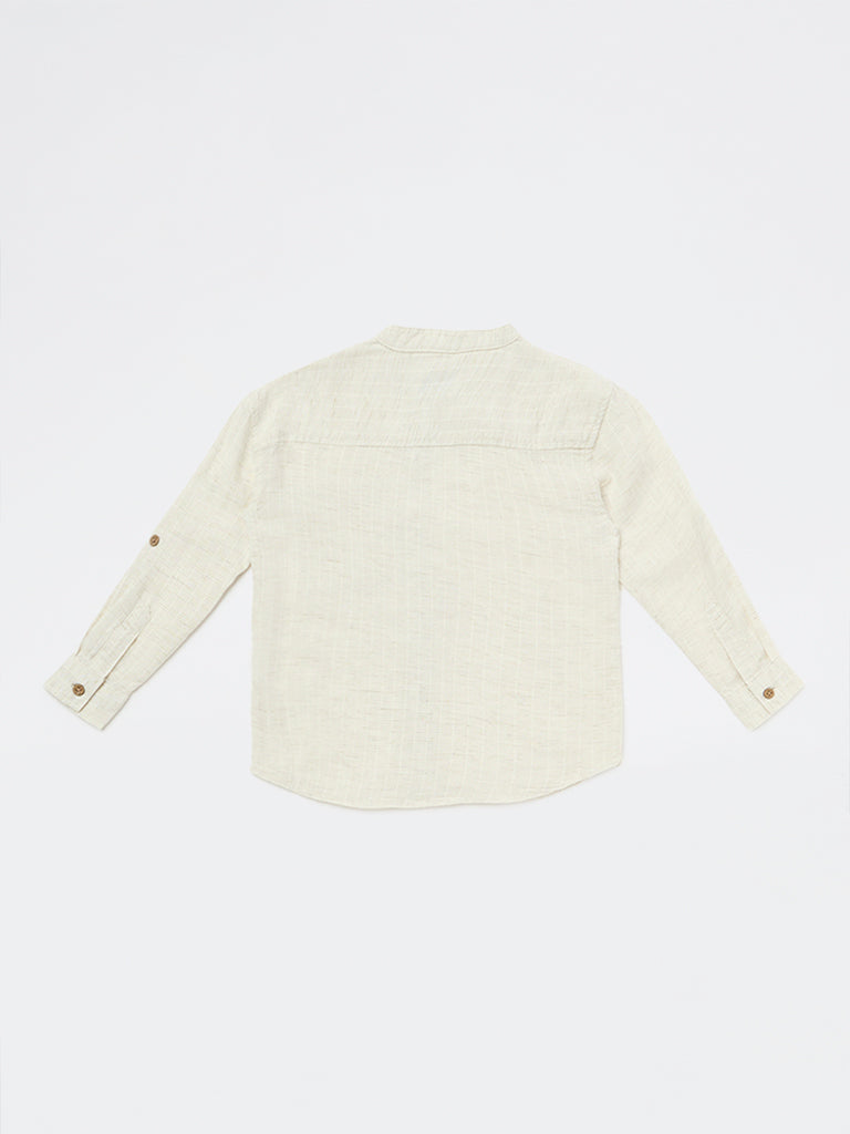 HOP Kids Boys Off-White Textured Shirt