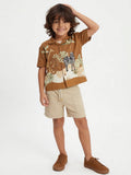 HOP Kids Boys Brown Animal-Inspired Shirt