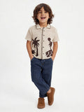 HOP Kids Boys Off-White Crochet-Knit Cotton-Blend Shirt