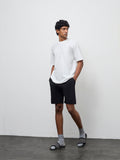 WES Lounge Black Relaxed-Fit Mid-Rise Cotton-Blend Shorts
