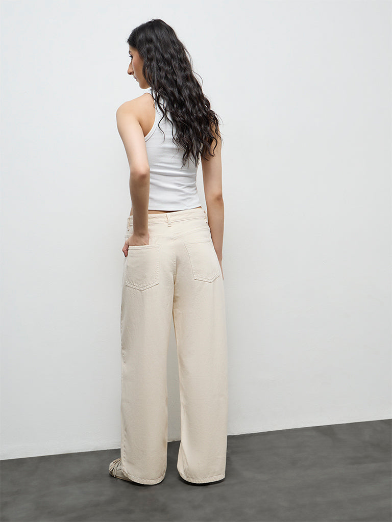 Nuon Light Beige High-Rise Jeans