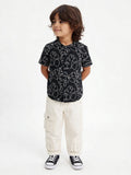 HOP Kids Boys Black Embroidered Cotton Shirt
