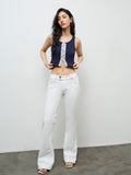 Nuon Off-White Mid-Rise Flared Jeans