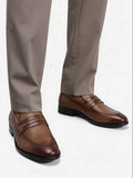 SOLEPLAY Brown Textured Slip-On Loafers