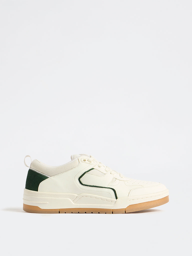 SOLEPLAY White Contrast-Detailed Lace-Up Sneakers