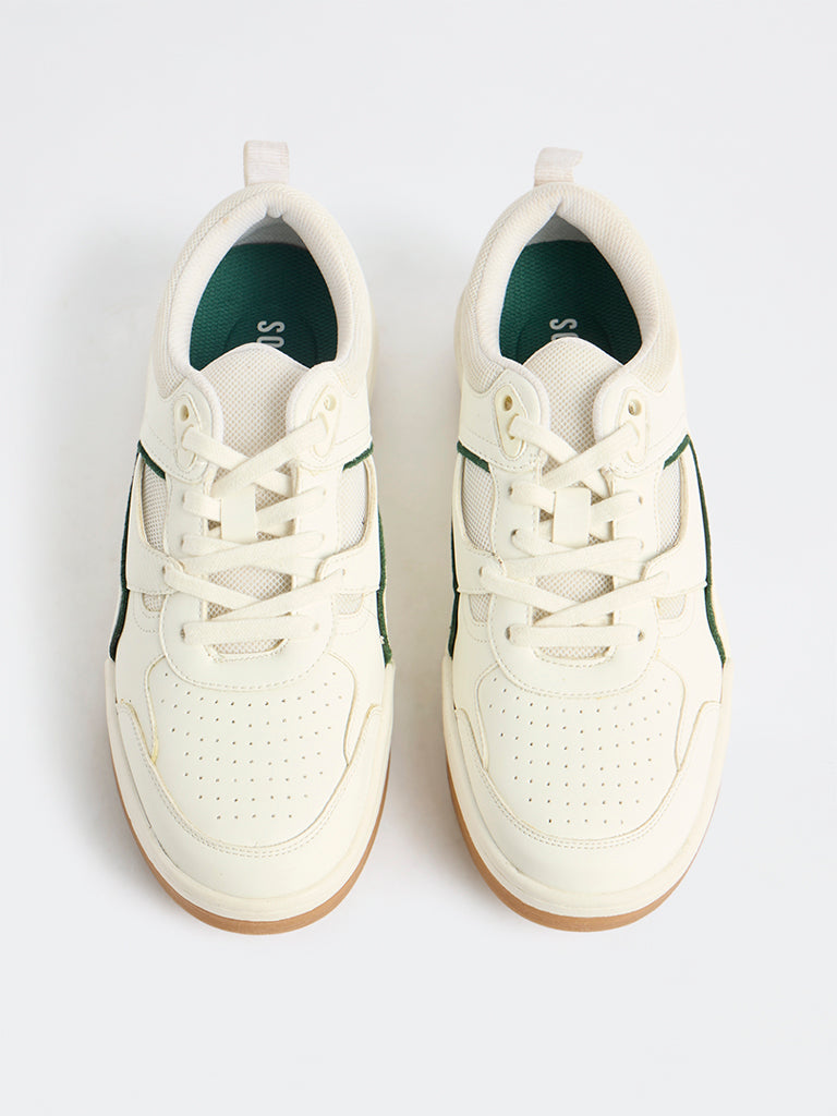 SOLEPLAY White Contrast-Detailed Lace-Up Sneakers
