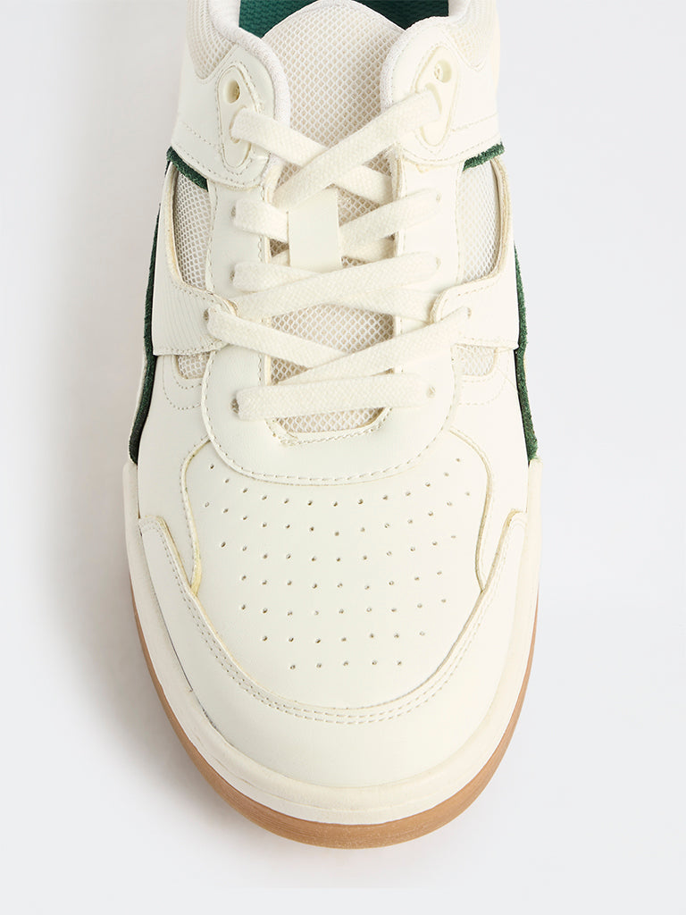 SOLEPLAY White Contrast-Detailed Lace-Up Sneakers