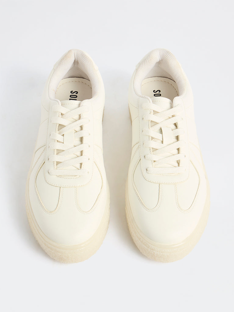 SOLEPLAY White Lace-Up Sneakers