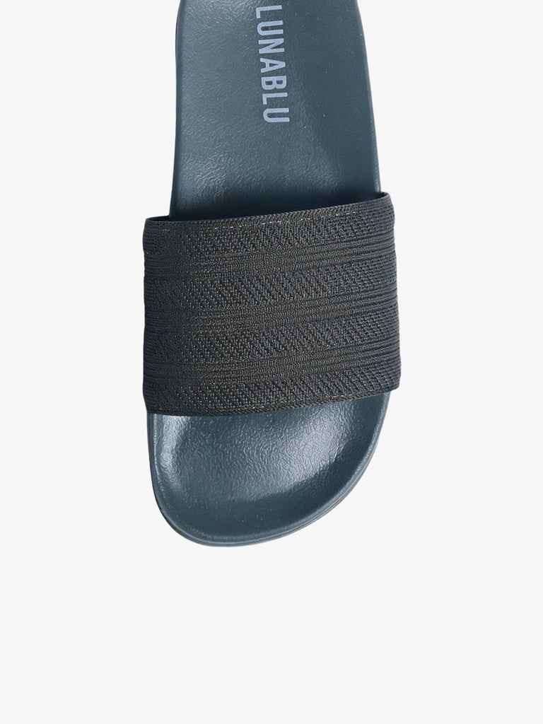 SOLEPLAY Olive Knit-Textured Pool Slides