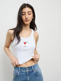 Nuon White Embellished Ribbed Cotton-Blend Top