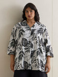 Diza White Botanical Printed Tunic