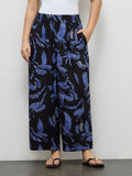 Diza Black Bird Pattern Palazzos