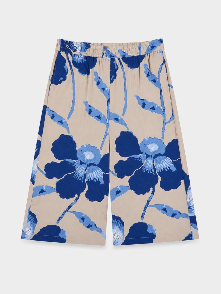 Diza Taupe Foliage Printed Palazzos