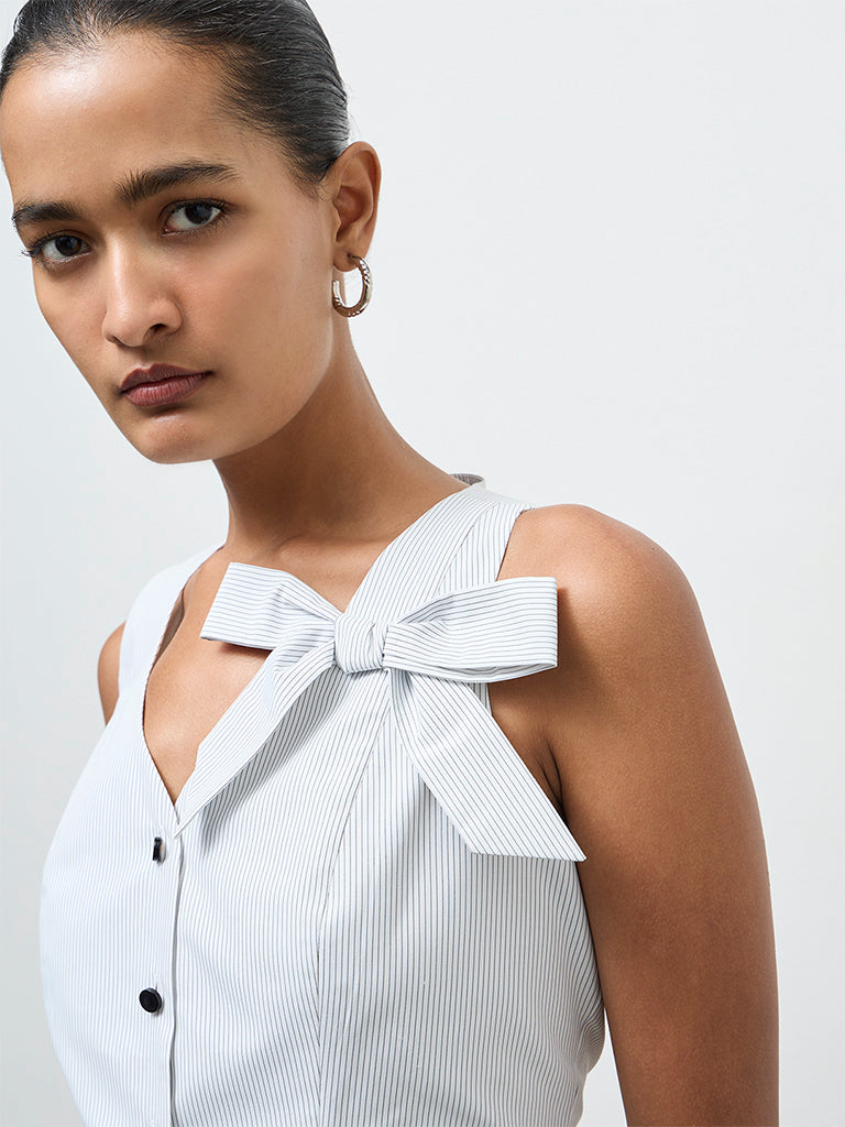 Wardrobe Ivory Bow-Detail Cotton Blouse