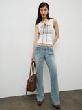 Nuon Light Blue Washed Low-Rise Jeans