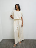 LOV Cream Embroidered Cotton Blouse