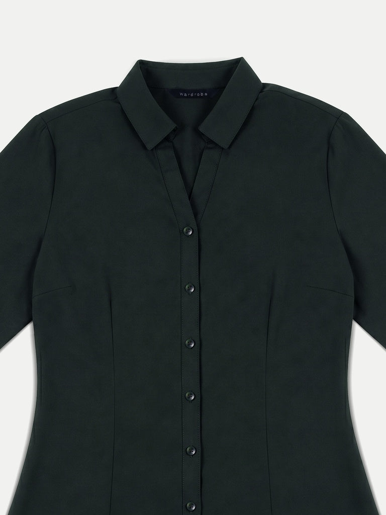 Wardrobe Dark Olive Solid Shirt
