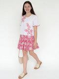 Utsa Kids Girls White Floral Embroidered Cotton-Blend Top - (8-14 yrs)