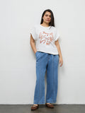 Gia Blue Mid-Rise Denim Trousers
