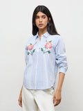 LOV Blue Seersucker-Textured Cotton Shirt