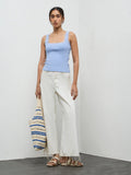 LOV Light Blue Lace-Detailed Top