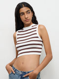 Nuon Off-White Striped Top