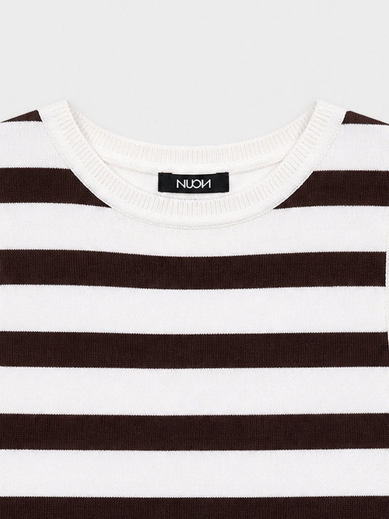 Nuon Off-White Striped Top