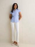 Wardrobe Blue Polka Dot Cotton-Blend Shirt