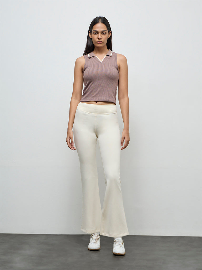 Nuoflexx Mauve Ribbed Top